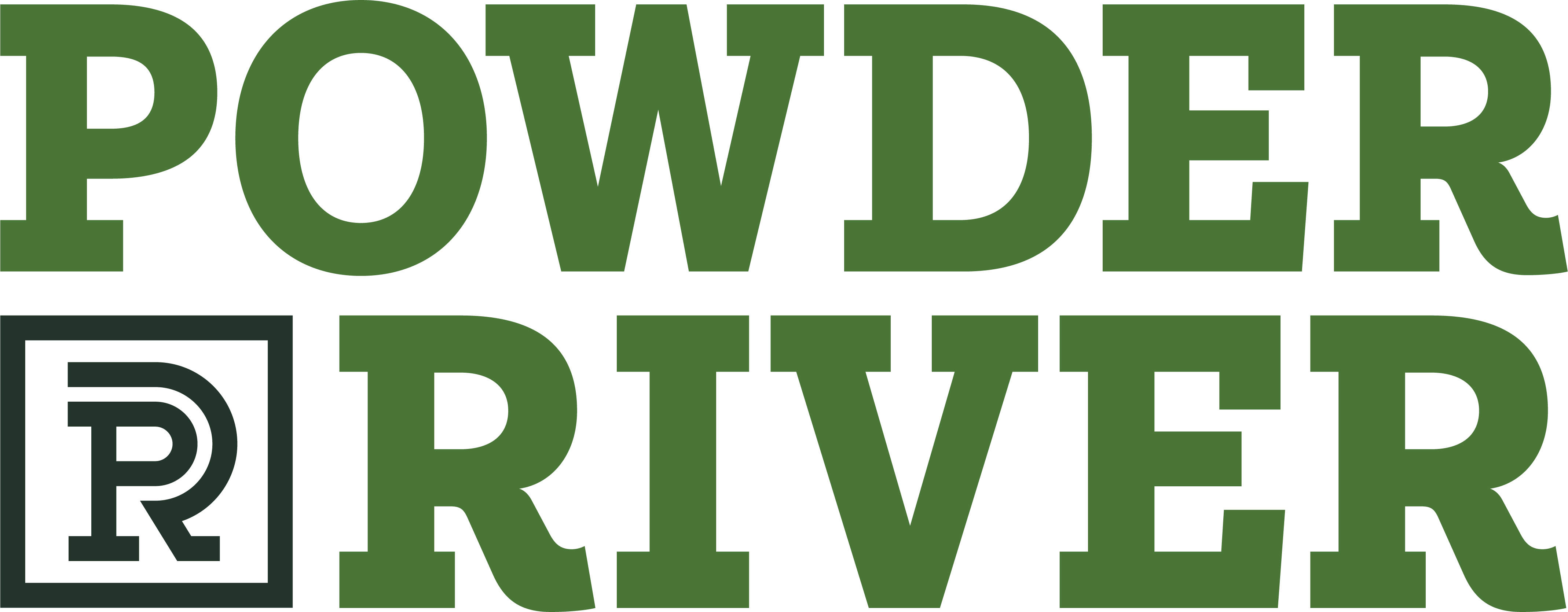 Large Powder River Logo Green & DarkGreen
